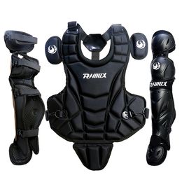 Protective Gear 14inch Youth Black Baseball Catchers Chest And Leg Guards Softball Protector Equipment 230811