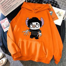 Men's Hoodies Scissor Hand Cartoon Tenns 2000s Sweatshirt High Street Tracksuit Men Loose Hoody Women Hip Hop Streetwear Halloween