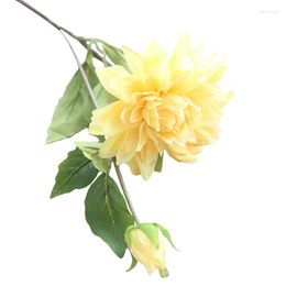 Decorative Flowers Dahlia Plant Simulation Flower Single Branch Home Decor Fall Decorations Wedding Decoration 60cm