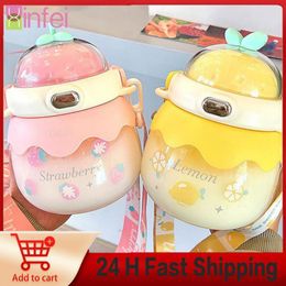 Water Bottles One Button Cute Big Belly Cup Convenient Bottle Large Capacity Drinking Kettle