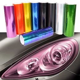 Stickers 30x60cm Tint Fashion Headlight Taillight Fog Light Vinyl Smoke Film Sheet Sticker Cover Car Styling For All Cars 13 Colors R230812