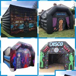 Tents And Shelters Customized Oxford Inflatable Nightclub Tent Night Club Pub House Bar Booth Adts Vip Lounge Disco Printing Square Dhm9Y