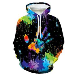 Vintage Men Graffiti Art Couple Clothing Spring Autumn Comfortable Oversized Hooded Sweatshirts 3D Y2K Pullovers Tops Coat HKD230725