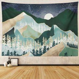 Tapestries Mountain Tapestry Wall Hanging Forest Tree Art Tapestry Sunset Tapestry Nature Landscape Home Decor for Bedroom Living Room Dorm