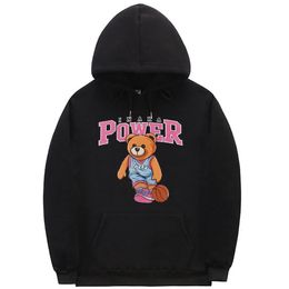 Men's Hoodies Sweatshirts Inaka Power Hoodies Funny Pink Basketball Bear Pattern Print Hoodie Men Women Premium Sweatshirts Oversized Sweatshirt with Hood 230812