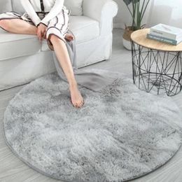 Carpets 40X40cm Nordic Round Plush Carpet Living Room Bedroom Hanging Basket Cushion Anti-slip Fluffy Rug Floor Soft Home Decor