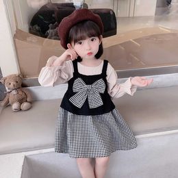 Clothing Sets Girls Clothing Big Bow Girl Clothes Blouse Dress Kids Girls Clothes Casual Style Children Clothes Girl