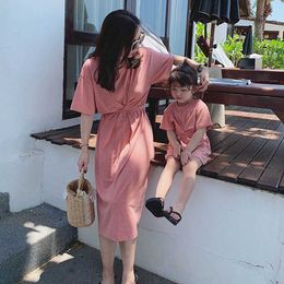 Family Matching Outfits Mommy and Me Outfit Family Matching Clothes Outfits Women Girls Dress Family Dress Summer Short Sleeve Mother Daughter Dresses