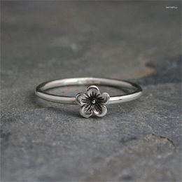 Wedding Rings Charm Luxury Silver Colors Flower For Women Trendy Metal Inlaid Engagement Jewelry