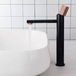 Black/Gold Bathroom Basin Faucets Brass Single Handle Knurling Type Basin Sink Faucet Deck Mount Crane Sink Mixer Taps