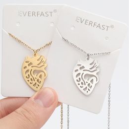 Everfast Wholesale 10pc/Lot Funny Ticker Heart Organ Shape Stainless Steel Pendants Necklaces Women Men Doctor Nurse Loved Jewellery Gift