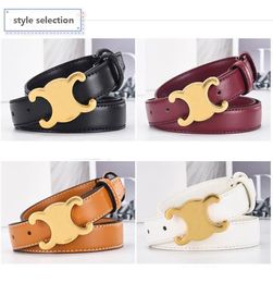 Luxury Fashion Brand Belt Women Men Gold Metal Buckle Leather Belts Girdle Decoration With Skirt Cintura Ceintures 2.5cm Thin Waistband