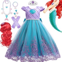 Girl's Dresses Little Mermaid Dress Cosplay Princess Halloween Costume Kid Dress For Girl Child Carnival Birthday Party Clothes Summer Vestidos 230812