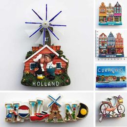 Fridge Magnets Netherlands Curacao Fridge Magnets Tourist Souvenirs Holland Windmill Amsterdam Magnetic Refrigerator Stickers Home Decor Gifts 230812