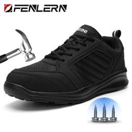 Safety Shoes Fenlern Winter Women Safety Shoes Men Steel Toe Waterproof Light Weight Composite slip on Women Work Shoes Men Safety Boots 230811