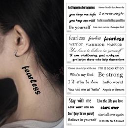 Temporary Tattoos Waterproof Tattoo Sticker English Letter Pattern Personality Fake Tatoo Flash Tatto Women Men Semi Permanent 230812