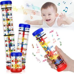 Learning Toys Rainmaker Baby Toys Rain Stick for Babies 6 12 Months Rattle Shaker Development Sensory Auditory Baby Musical Instrument Toy 230811