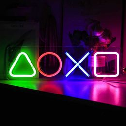 Icon Gaming PS4 Game Neon Light Sign Control Decorative Lamp Colorful Lights Game Lampstand LED Light Bar Club Wall Decor HKD230812