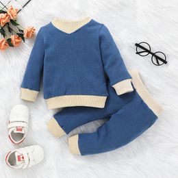 Clothing Sets 2023 Spring Autumn Baby T-shirt Pants 2Pcs/Set Suits Toddler Tracksuits Children Boys Girls Solid Style Kids Suit