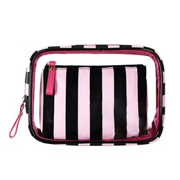 Cosmetic Bags Cases 3pc Cosmetic Bags Beauty Toiletry Make Up Pouch Wash Storage Bag Travel Clear Makeup Bag Organizer Transparent PVC 230811