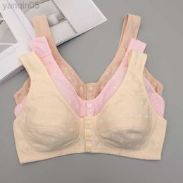 Maternity Intimates JY02 Middle-aged elderly bra women's mother underwear front open front buckle cotton large size no sponge cotton Nursing bra HKD230812