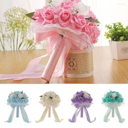 Decorative Flowers 1PC Wedding Bride Simulation Bouquet PE Foam Holding Fake Supplies Party Accessories Artificial VC