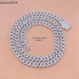 Hot Sell Drop Shipping Wholesale Price 1Row Round Corner S Iced Out Vvs Diamond Hip Hop 8Mm Moissanite Cuban Link Chain