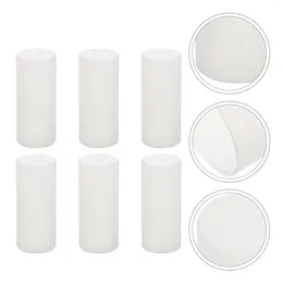 Candle Holders 6 Pcs Clear Holder Cover Tools Cup Shades White Plastic Electronic Candles Covers Protection Protections