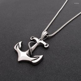 Pendant Necklaces Punk 316L Stainless Steel Silver Color Grey Navy Anchor Ocean Model Jewelry