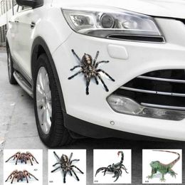 Stickers New Three-dimensional Spider Gecko Animal Simulation Car Tail Sticker Realistic Modification Creative Decor R230812