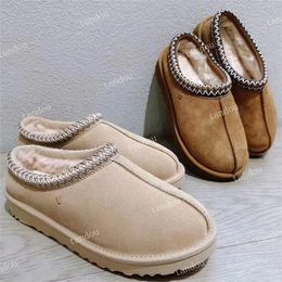 Frauen Tazz Pantoffeln Tasman Kastanienschuhe Fellrutschen Klassiker Ultra Mini Plattform Schnee Boot Australien Australische Wolle Komfort Wintergröße 35-44