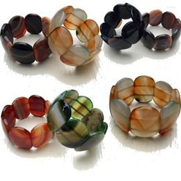 Strand Natural Multicolor Botswana Agates Bracelet /Sardonyx Stone Beads Bangle Jewellery For Woman Gift Whole