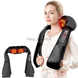 3D kneading Shiatsu Infrared Heated Kneading Car/Home Massagem Cervical Back Neck Massager Shawl Device Shoulder Massager HKD230812