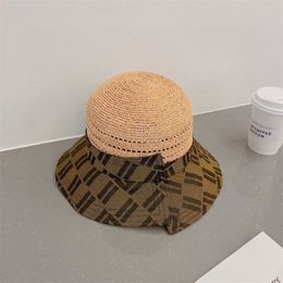 Fashion Street Hats Designer Straw Bucket Hat Luxurys Brands Full F Letters Sunhats For Mens Womens Summer Casual Beach Holiday Vacation