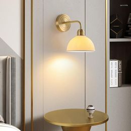 Wall Lamp Copper Light Luxury El Corridor Room Balcony Aisle Bedroom Bedside LED