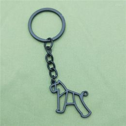 Keychains Miniature Schnauzer Key Chains Fashion Geometric Jewellery Car Keychain Bag Keyring For Women Men