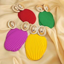 Dangle Earrings Bohemia Trend For Women Colourful Elliptical Stripes Fashionable Exaggerated Personality Punk Vintage Piercing Jewellery