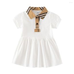 Girl Dresses Summer 0-24 Months Girls' Short Sleeve Pleated Dress 0-2 Years Old Baby Toddler Born Clothes