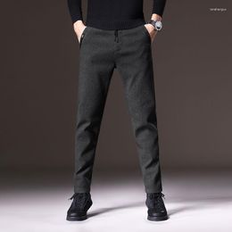 Men's Pants 2023 Autumn Winter Fashion Men Thicken Warm Casual Straight Trousers Male High Waist Drawstring