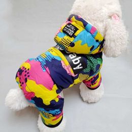 Winter Pet Puppy Dog Clothes Fashion Camo Printed Small Dog Coat Warm Cotton Jacket Pet Outfits Ski Suit for Dogs Cats Costume HKD230812