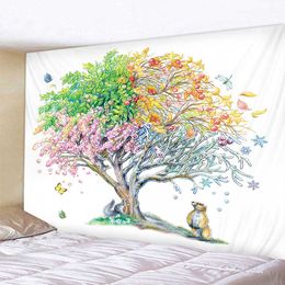 Tapestries Fashionable Nordic simple tapestry tree of life tapestry landscape wallpaper wall art shawl home decoration pad Pendant