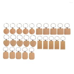 Hooks 25Pieces Blank Wooden Key Chain Diy Wood Keychain Rings Tags Jewelry Findings Craft