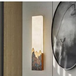 Wall Lamp Royal LED Strip Marble Sconce Large Copper Enamel Living Room Foyer El Fixture Porch Bedroom Interior Lighting