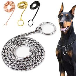 Dog Collars 35-75cm Snake Chain Collar Slip Pinch Neck Training Pet Choker Necklace Metal Copper For Small Medium Large Dogs Item