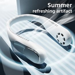 New Mini Neck Fan Portable Bladeless Hanging Neck 4000mAh Rechargeable Air Cooler 3 Speed Mini Summer Sports Fans
