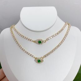 Chains Wholesale Dainty Turkish Eye Jewellery Moissanite Tennis Chain CZ Diamond Necklace