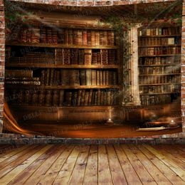 Tapestries Library Tapestry Wall Hanging Ancient Library and Crystal Ball Fantasy World Tapestries for Dorm Living Room Bedroom