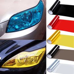 Stickers 30x60cm Car Headlight Film Transpare Vinyl Self Adhesive Sticker Smoke Fog Light HeadLight Taillight Colored Wrap Films R230812