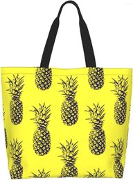 Shopping Bags Pineapple Tote Bag Beach Canvas Travel Reusable Women Girls