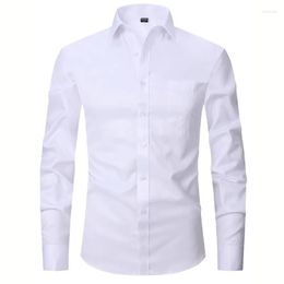 Men's Polos White Shirt Men Business Casual Slim For Wedding Banquet Office Work Wear Tuxedos Set